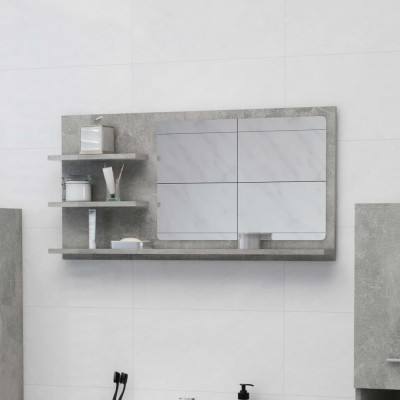 Oglinda de baie, gri beton, 90 x 10,5 x 45 cm, PAL GartenMobel Dekor foto