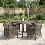 vidaXL Scaun pentru exterior 4 pcs Gri și gri &icirc;nchis poliratan 42026690