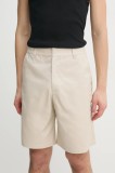 Heliot Emil pantaloni scurti din bumbac culoarea bej, PRESS25_M_10_186_ST18