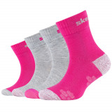 șosete Skechers 4PPK Wm Mesh Ventilation Glow Socks SK41091-4541 Roz, 39-42