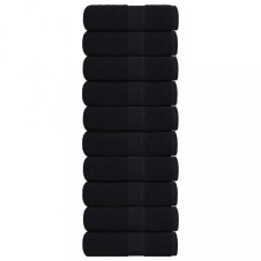 vidaXL Prosoape de baie 10 buc., FROGN, negru, 30x30 cm, 100% bumbac 136946