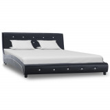 VidaXL Cadru de pat, negru, 140 x 200 cm, piele artificială