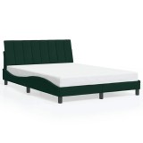 Cumpara ieftin Cadru de pat fara saltea, Hanko, verde inchis, 140x200 cm, catifea