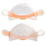 Jucarie dentitie NippleBaby din silicon alimentar in forma de Mamelon, pentru linistire si calmare bebelusi si nou nascuti, culoare portocaliu