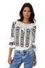 Bluza dama tip ie 257 alb/negru mahon , marimea 3XL, Casual, Bumbac