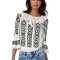 Bluza dama tip ie 257 alb/negru mahon , marimea 3XL