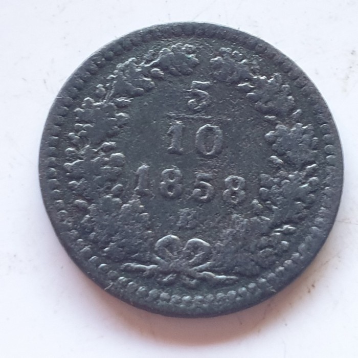 Austria 5/10 kreuzer 1858 B Franz Iosif