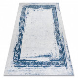 ANDRE 1213 covor lavabil Cadru, grecesc anti-alunecare - alb / albastru, 120x170 cm