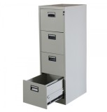 Clasificator metalic cu 4 sertare, 1325x460x620 mm, tabla otel, gri deschis, inchidere centrala cu cheie, FIRST