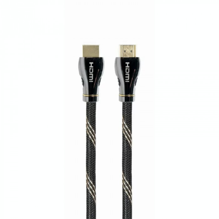CABLU video GEMBIRD HDMI (T) la HDMI (T) 3m HDMI 2.1 premium conectori auriti rezolutie maxima 8K (7680 x 4320) la 60 Hz negru &amp;quot;CCBP-HDMI8K-3M&amp;qu