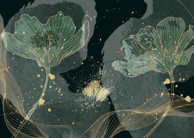 Fototapet Golden Lotus foto