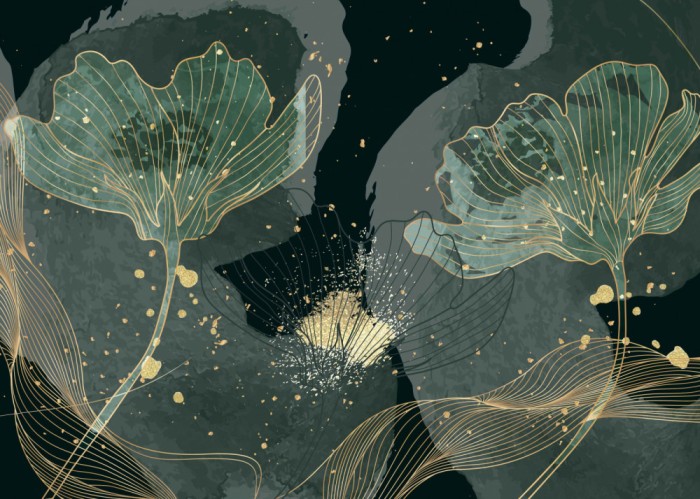 Fototapet Golden Lotus