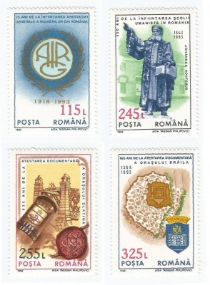|Romania, LP 1330/1993, Aniversari - Evenimente, MNH foto