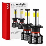 Cumpara ieftin Set 2 becuri LED auto H7 COB 4Side, 6500K, 3800 lm, 38W, 12 24V, 4 fete luminoase