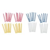 Cumpara ieftin Set 48 lumanari spiralate multicolore pentru tort aniversar, 6.5 cm, parafina, decor festiv pentru petreceri si zile de nastere