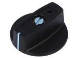 Buton rotativ ABS negru &Oslash;40x16mm, &Oslash;ax: 6mm, model A2440