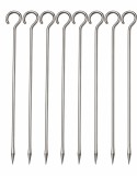 Cumpara ieftin Set 8 frigarui metalice argintii 25 cm x 2,5 mm, tepuse din otel inoxidabil