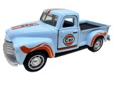 Macheta Chevrolet camioneta Clasica 1955 1:32 replica metal usi deschise pull back albastru deschis