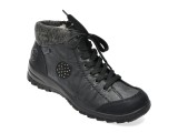 Ghete RIEKER negre, L7110, din piele naturala