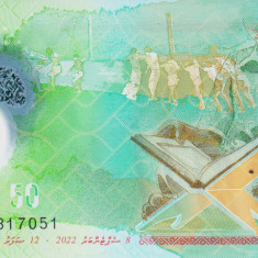 Bancnota Maldive 50 Rufiyaa 2022 - P28 UNC ( polimer )