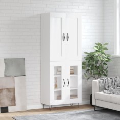 vidaXL Dulap inalt, alb extralucios, 69,5x34x180 cm, lemn compozit foto