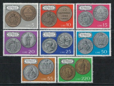 San Marino 1972 Mi 1017/24 MNH - Monede foto