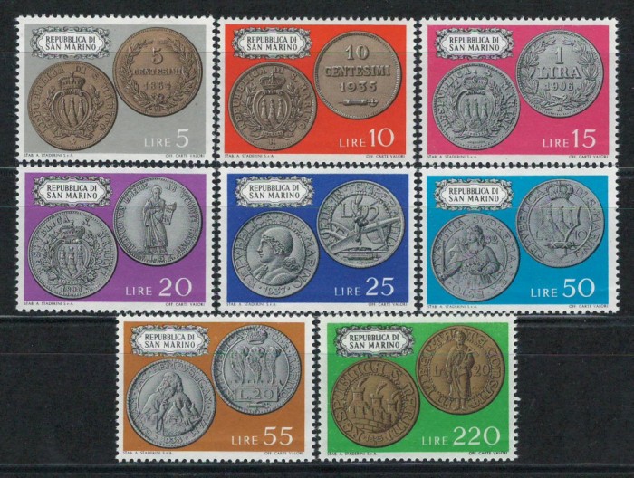San Marino 1972 Mi 1017/24 MNH - Monede
