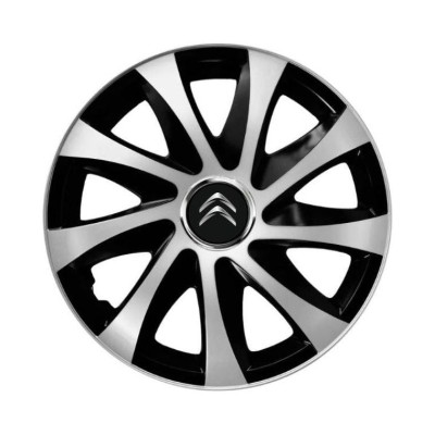 Set 4 capace roti Drift exrta silver&amp;amp;black R14 Compatibil Cu Citroen foto