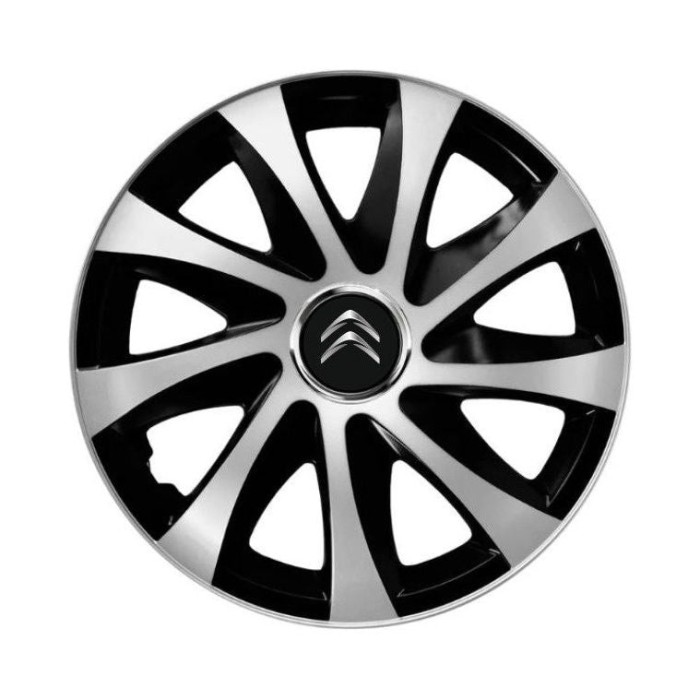 Set 4 capace roti Drift exrta silver&amp;black R14 Compatibil Cu Citroen