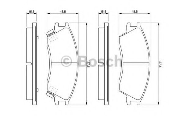 Set placute frana,frana disc HYUNDAI GETZ (TB) (2002 - 2010) BOSCH 0 986 461 127