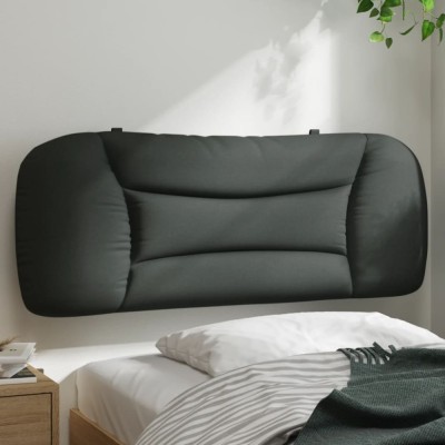 vidaXL Pernă pentru tăblie de pat, gri &amp;icirc;nchis, 100 cm, material textil foto