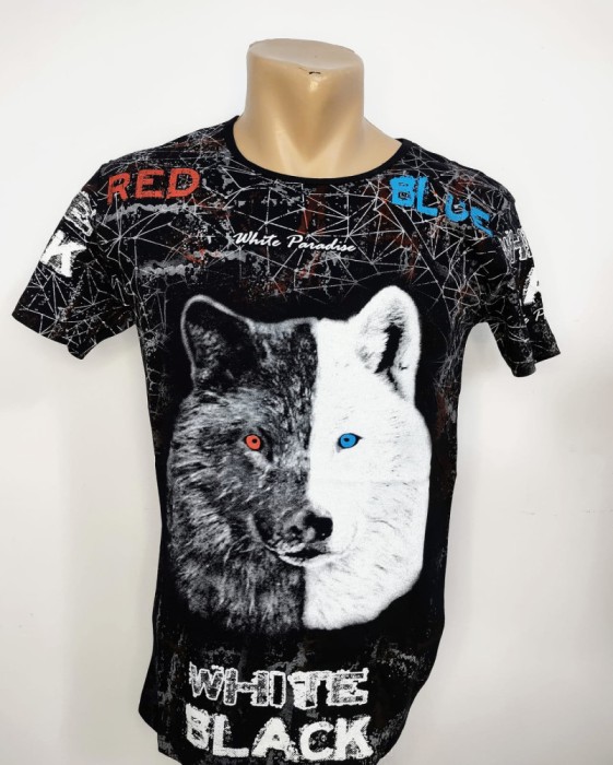 Tricou barbați cap lup - XL