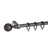 Galerie Perdele Extensibilă, Metal, Gri, Lungime 110-210cm, Diametru 16-19mm