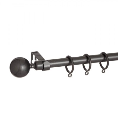 Galerie Perdele Extensibilă, Metal, Gri, Lungime 110-210cm, Diametru 16-19mm foto