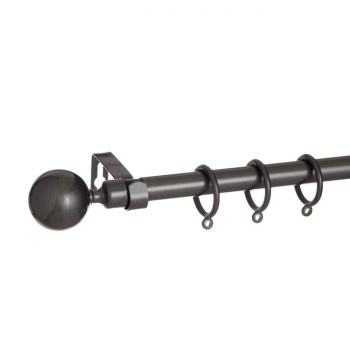 Galerie Perdele Extensibilă, Metal, Gri, Lungime 110-210cm, Diametru 16-19mm