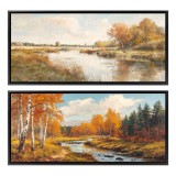 Cumpara ieftin Set 2 tablouri decorative canvas 65 x 140 cm