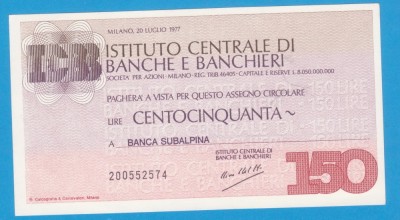 (3) CEC BANCAR ITALIAN - INSTITUTO CENTRALE DI BANCHE E BANCHIERI- 150 LIRE 1977 foto