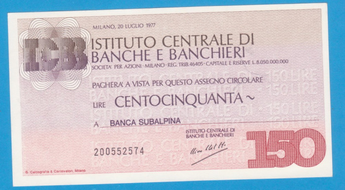 (3) CEC BANCAR ITALIAN - INSTITUTO CENTRALE DI BANCHE E BANCHIERI- 150 LIRE 1977
