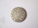 Rara! Vatican 20 Baiocchi 1862 argint Papa Pius IX,diam=24 mm,greutate=5,50 grame,moneda din imagini la cel mai mic pret