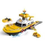 Barca pentru copii cu sunete si lumini culoare galbena