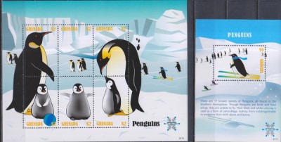 Timbre cu pinguini din Grenada foto