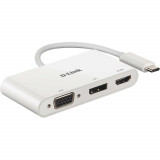 Hub USB D-Link DUB-V310, 3-in-1, DisplayPort, HDMI, VGA