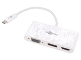Adaptor DisplayPort HDMI USB Alb 0,15m, Goobay