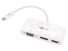 Adaptor DisplayPort HDMI USB Alb 0,15m