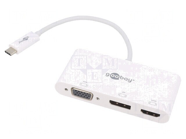 Adaptor DisplayPort HDMI USB Alb 0,15m