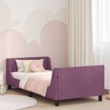 Cumpara ieftin Cadru de pat pentru copii cu spatar Violet 90 x 190 cm Catifea