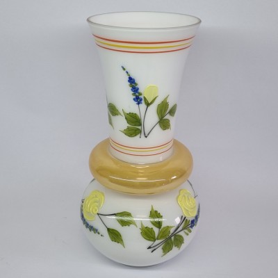 Vaza sticla vintage - pictata manual foto