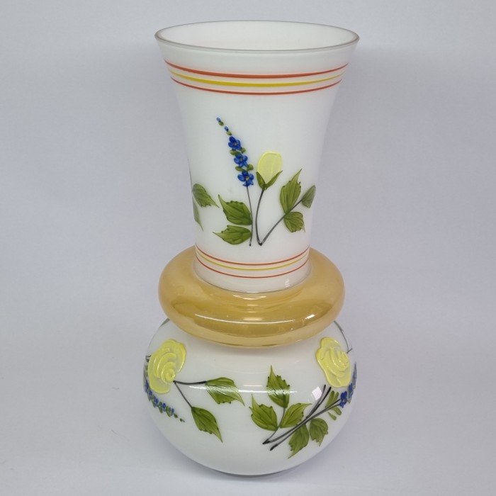 Vaza sticla vintage - pictata manual