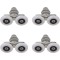 Set 4 role pentru cabina de dus, ABS/Aluminiu, 23 mm, Alb/Gri