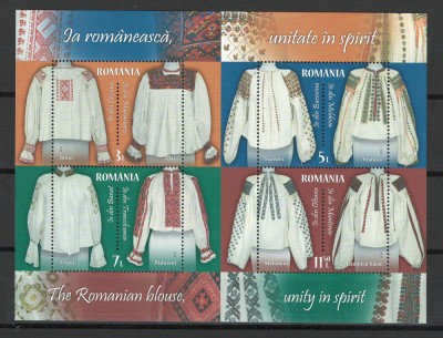 Romania 2018 - LP 2199 a nestampilat - Ia Romaneasca, costume - bloc foto